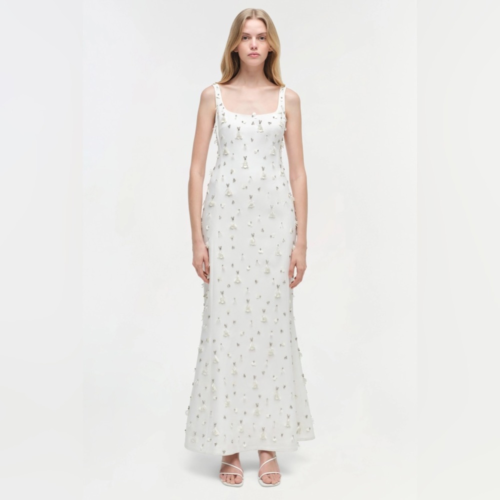 SIMKHAI Briella Embellished Gown White